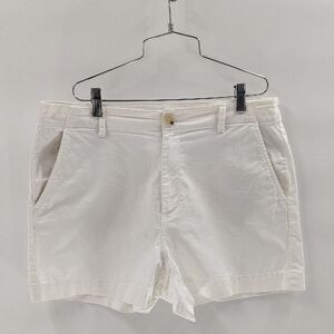 LOFT The Washed Twill Shorts Size 10 White With Pockets High Rise